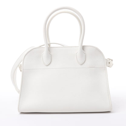 Sac à main double usage en cuir souple Margaux 10 de The Row, blanc