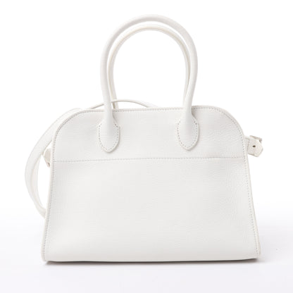 The Row Soft Margaux 10 Leather 2Way Handbag in White