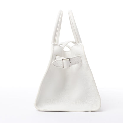 Sac à main double usage en cuir souple Margaux 10 de The Row, blanc