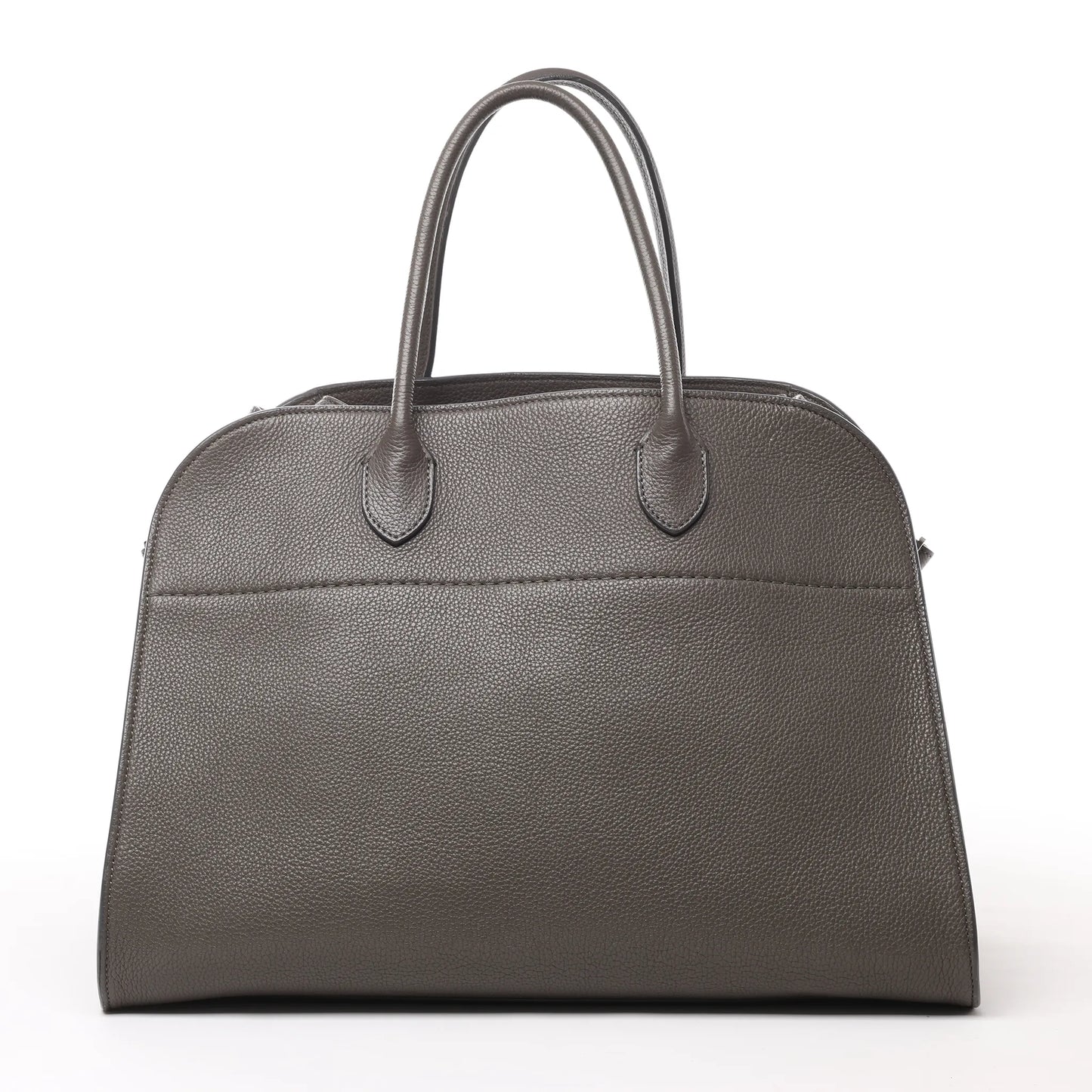 The Row Soft Margaux 15 Leather Handbag in Gray