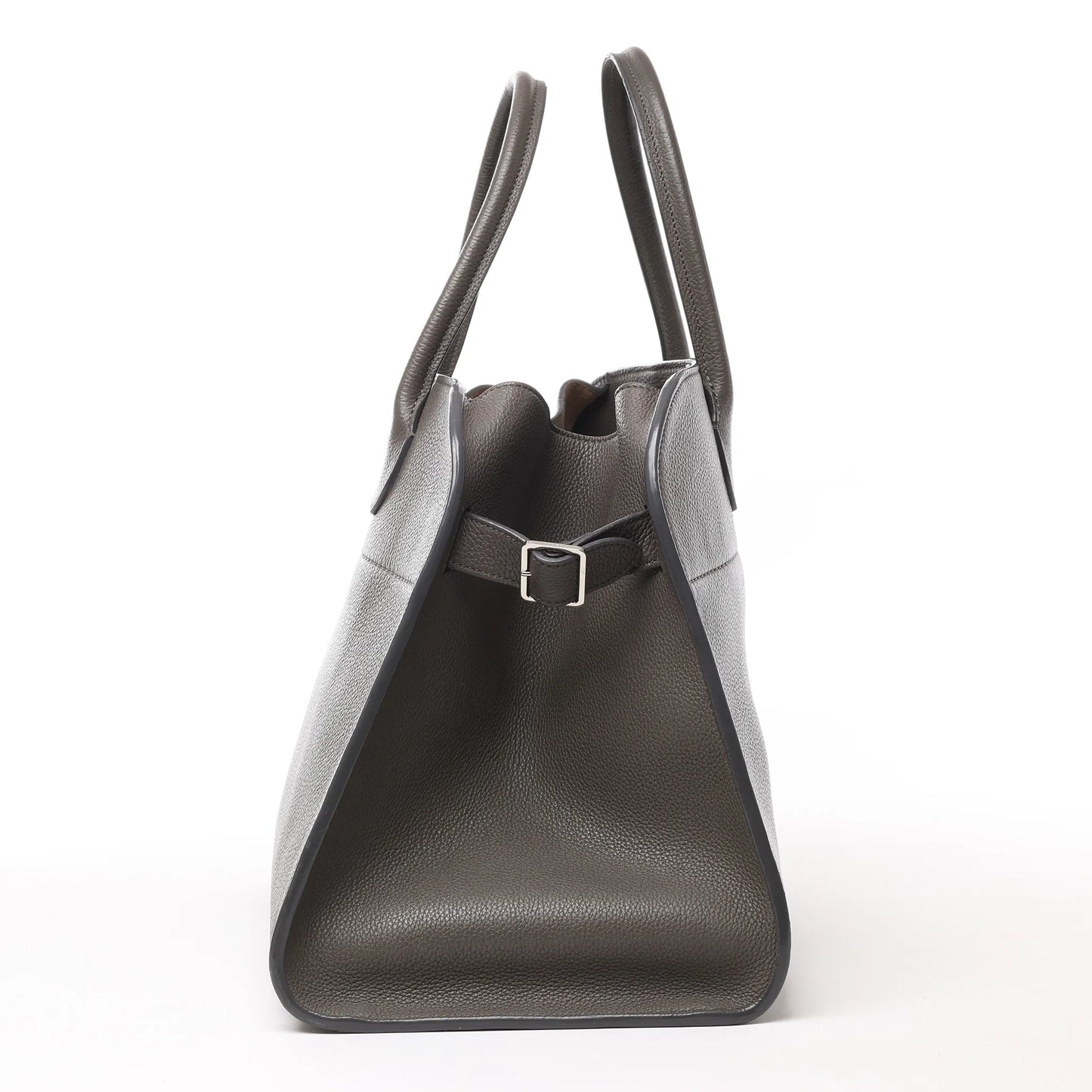 The Row Soft Margaux 15 Leather Handbag in Gray