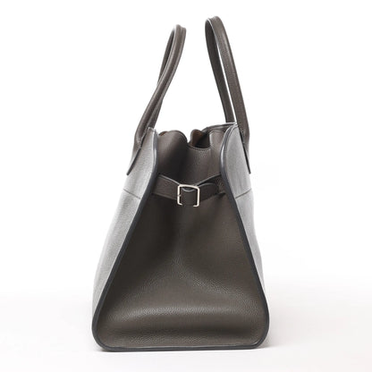 The Row Soft Margaux 15 Leather Handbag in Gray