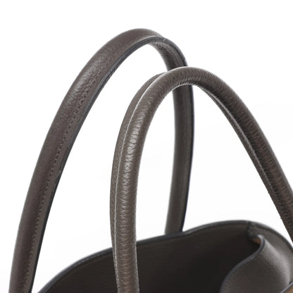 The Row Soft Margaux 15 Leather Handbag in Gray