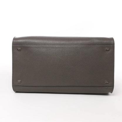 The Row Soft Margaux 15 Leather Handbag in Gray