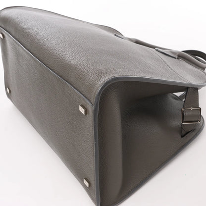 The Row Soft Margaux 15 Leather Handbag in Gray