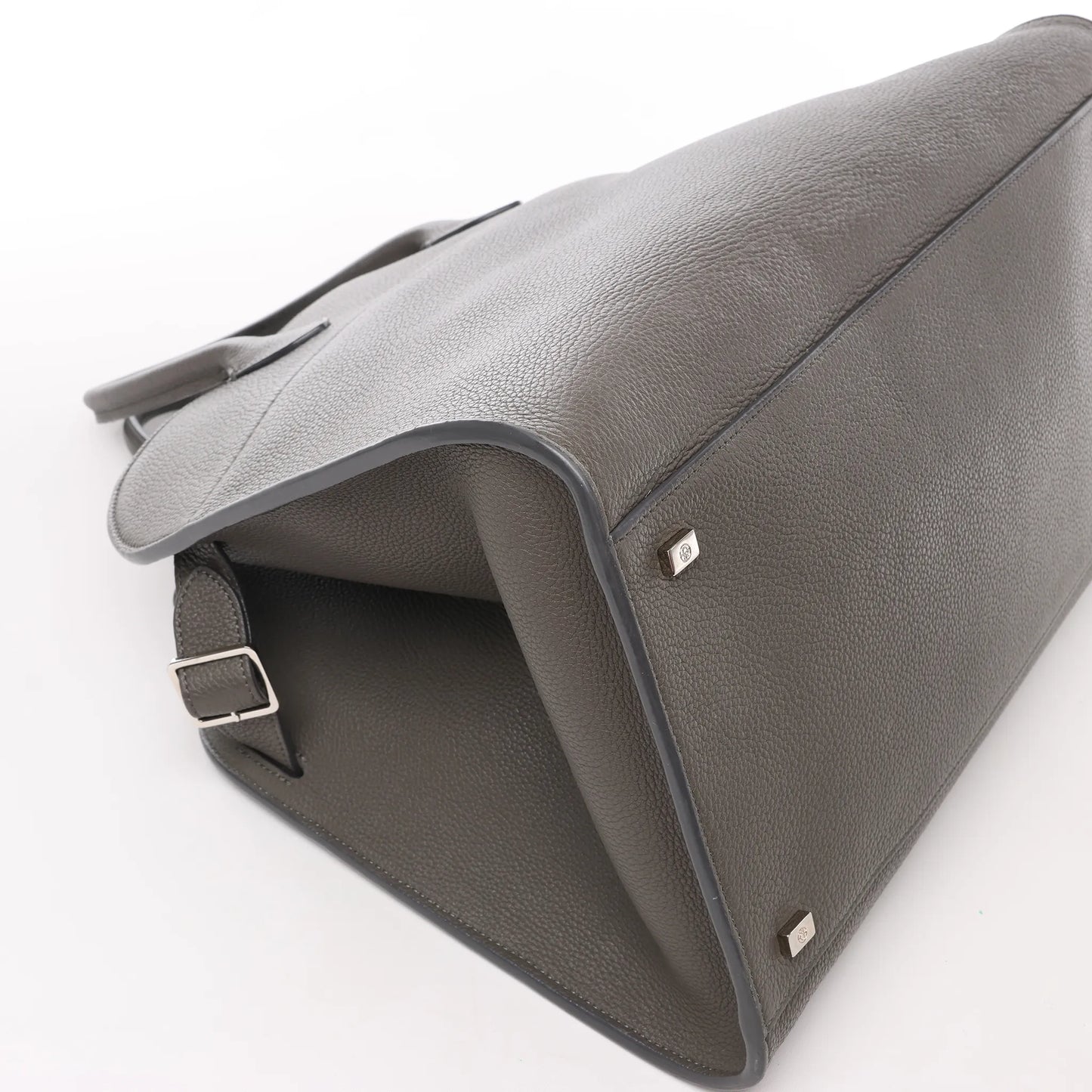 The Row Soft Margaux 15 Leather Handbag in Gray