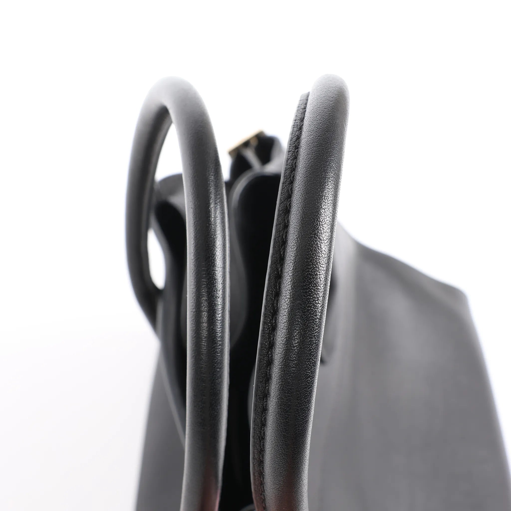 The Row Soft Margaux 15 Leather Handbag in Black