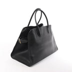 The Row Soft Margaux 15 Leather Handbag in Black