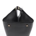 The Row Soft Margaux 15 Leather Handbag in Black