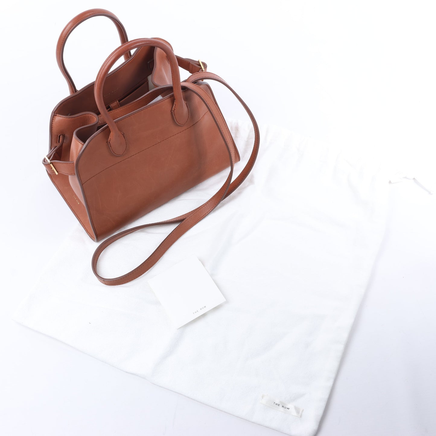 The Row Soft Margaux 10 Leather 2Way Handbag in Brown