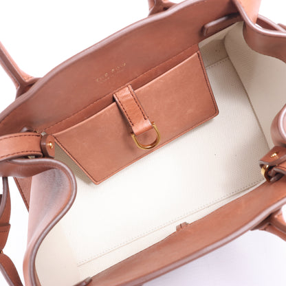 The Row Soft Margaux 10 Leather 2Way Handbag in Brown