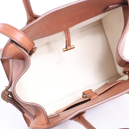 The Row Soft Margaux 10 Leather 2Way Handbag in Brown