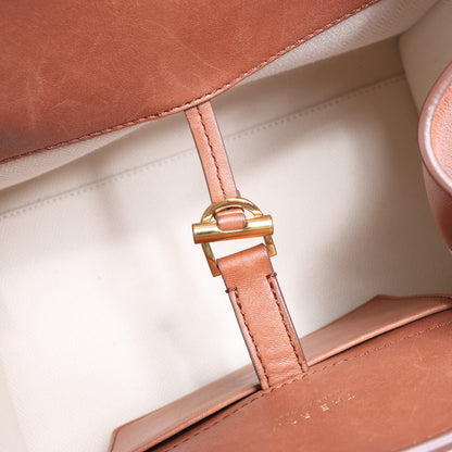 The Row Soft Margaux 10 Leather 2Way Handbag in Brown