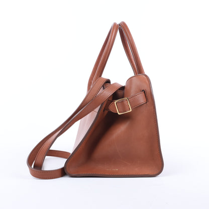 The Row Soft Margaux 10 Leather 2Way Handbag in Brown