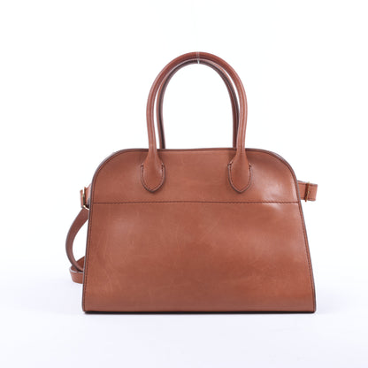 The Row Soft Margaux 10 Leather 2Way Handbag in Brown