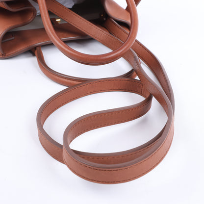 The Row Soft Margaux 10 Leather 2Way Handbag in Brown