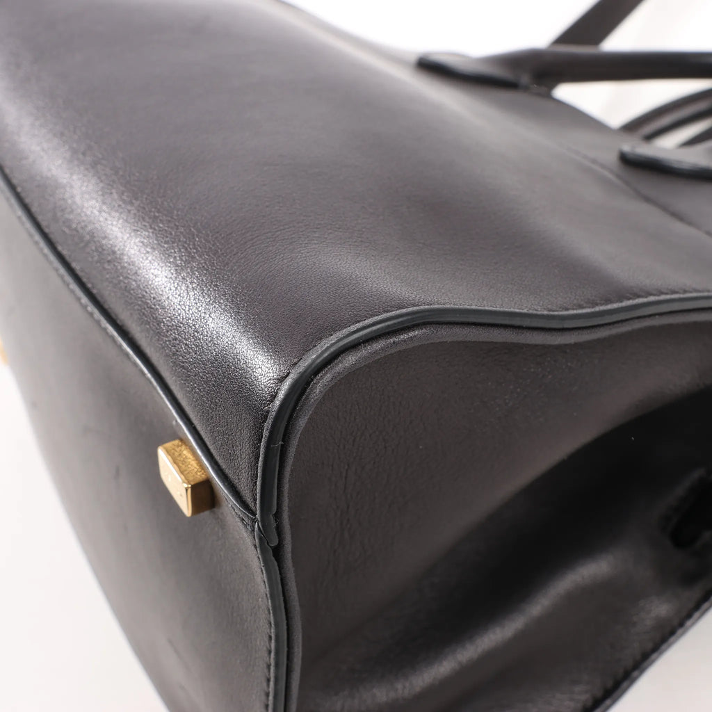 The Row Soft Margaux 10 Leather 2Way Handbag in Black