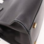 The Row Soft Margaux 10 Leather 2Way Handbag in Black