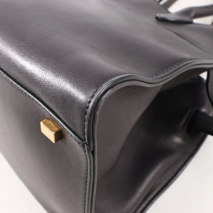 The Row Soft Margaux 10 Leather 2Way Handbag in Black