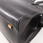 The Row Soft Margaux 10 Leather 2Way Handbag in Black