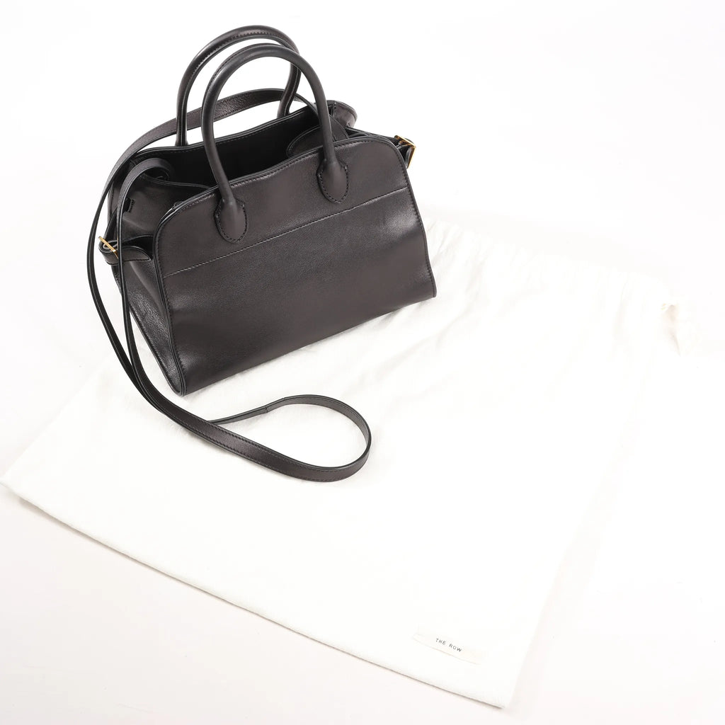 The Row Soft Margaux 10 Leather 2Way Handbag in Black