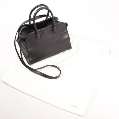 The Row Soft Margaux 10 Leather 2Way Handbag in Black