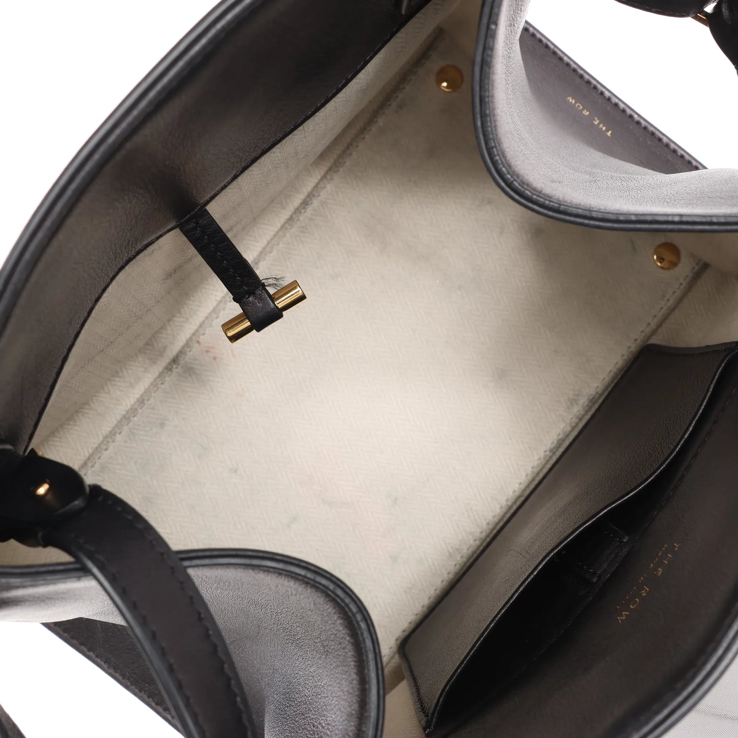 The Row Soft Margaux 10 Leather 2Way Handbag in Black