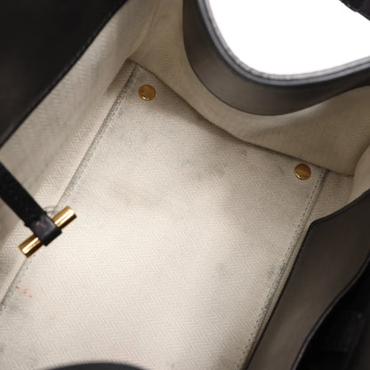 The Row Soft Margaux 10 Leather 2Way Handbag in Black