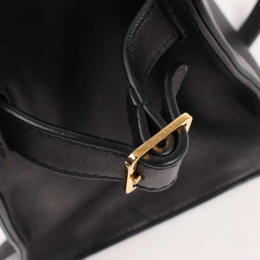 The Row Soft Margaux 10 Leather 2Way Handbag in Black