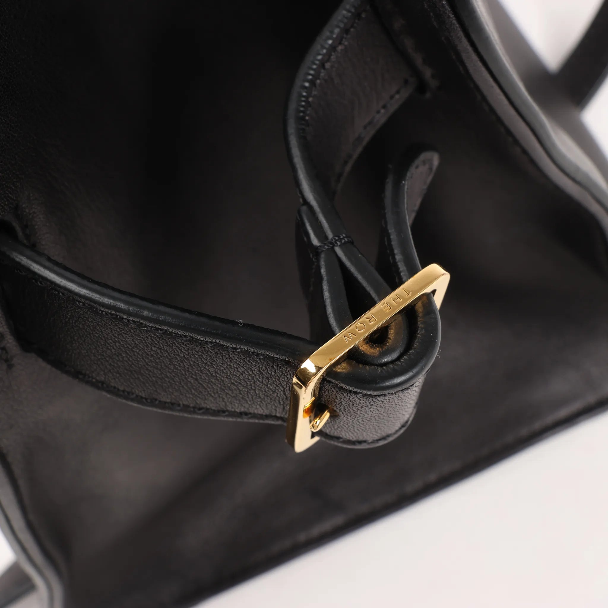 The Row Soft Margaux 10 Leather 2Way Handbag in Black