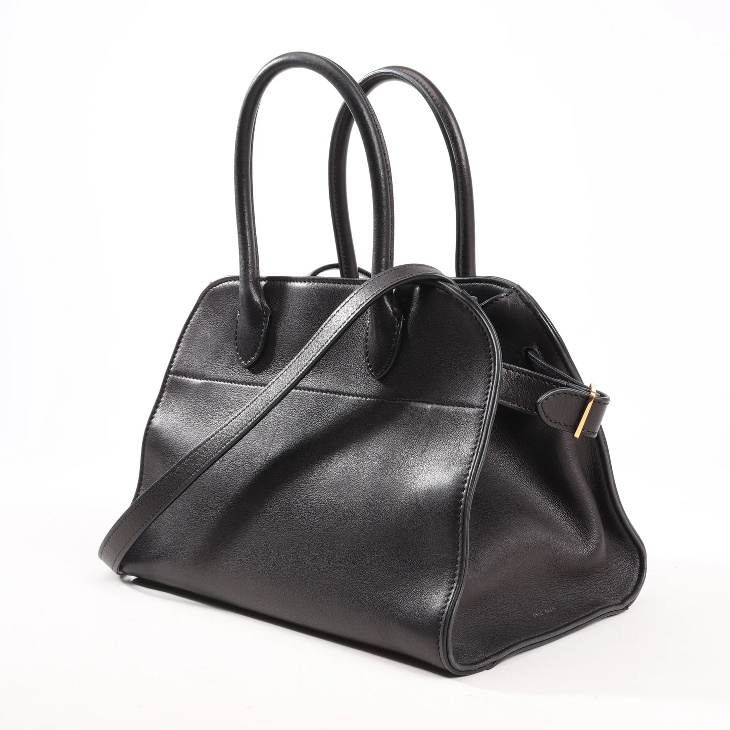 The Row Soft Margaux 10 Leather 2Way Handbag in Black