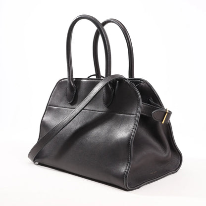 The Row Soft Margaux 10 Leather 2Way Handbag in Black