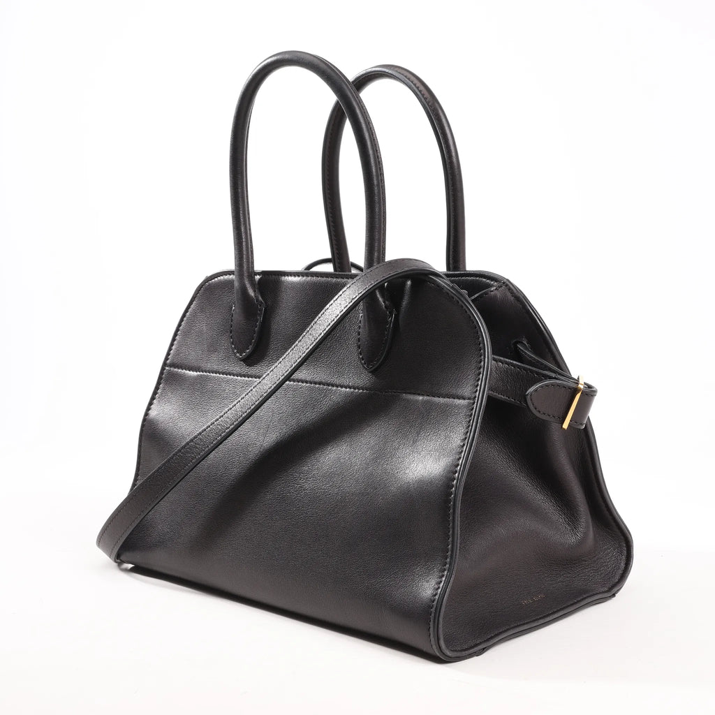 The Row Soft Margaux 10 Leather 2Way Handbag in Black
