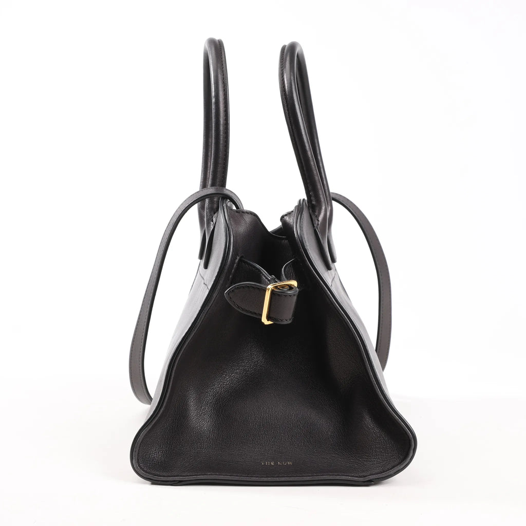 The Row Soft Margaux 10 Leather 2Way Handbag in Black