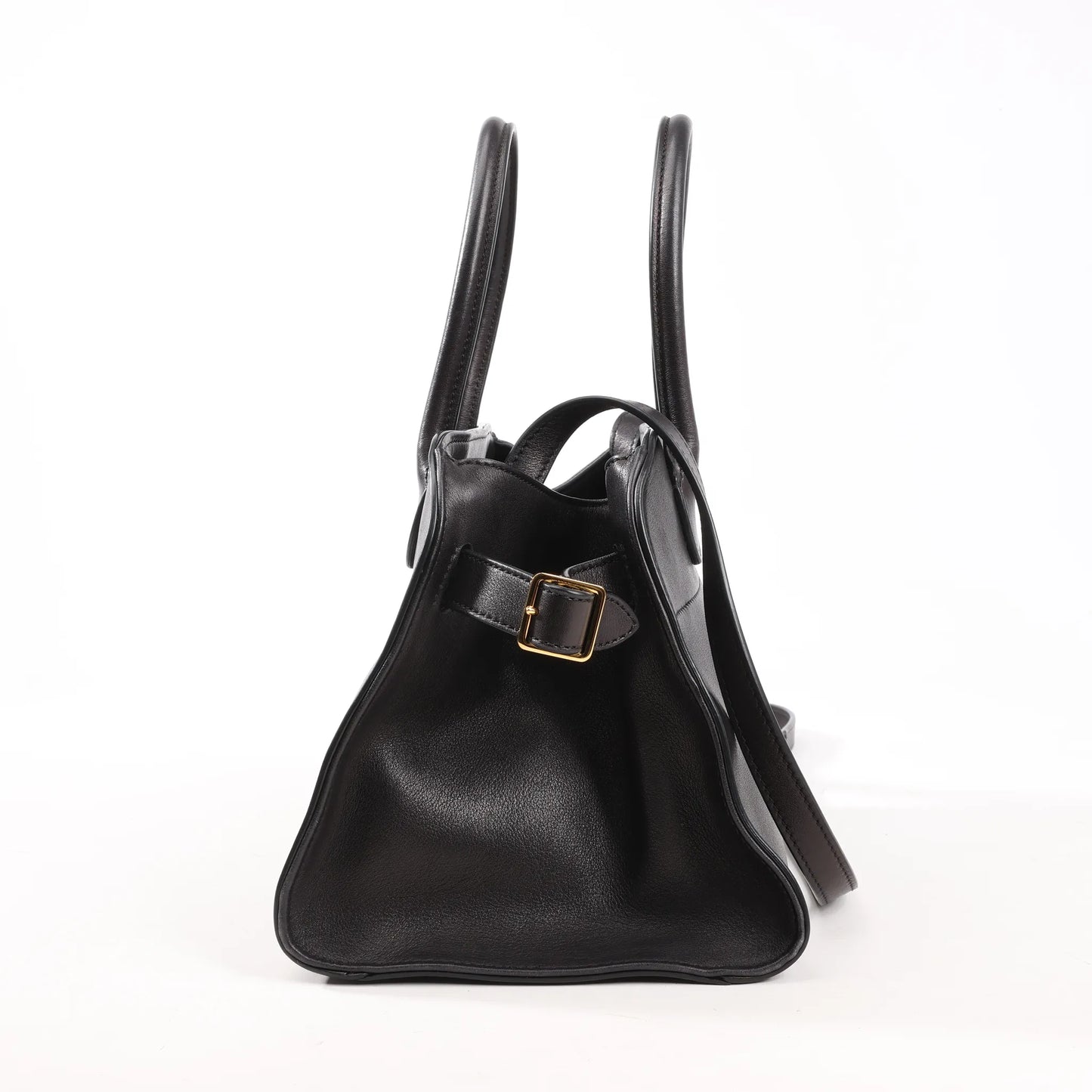 The Row Soft Margaux 10 Leather 2Way Handbag in Black