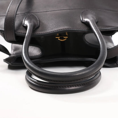 The Row Soft Margaux 10 Leather 2Way Handbag in Black