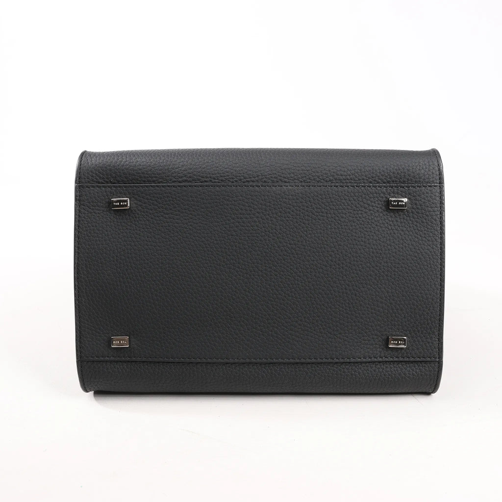 The Row Soft Margaux 10 Leather 2Way Handbag in Black
