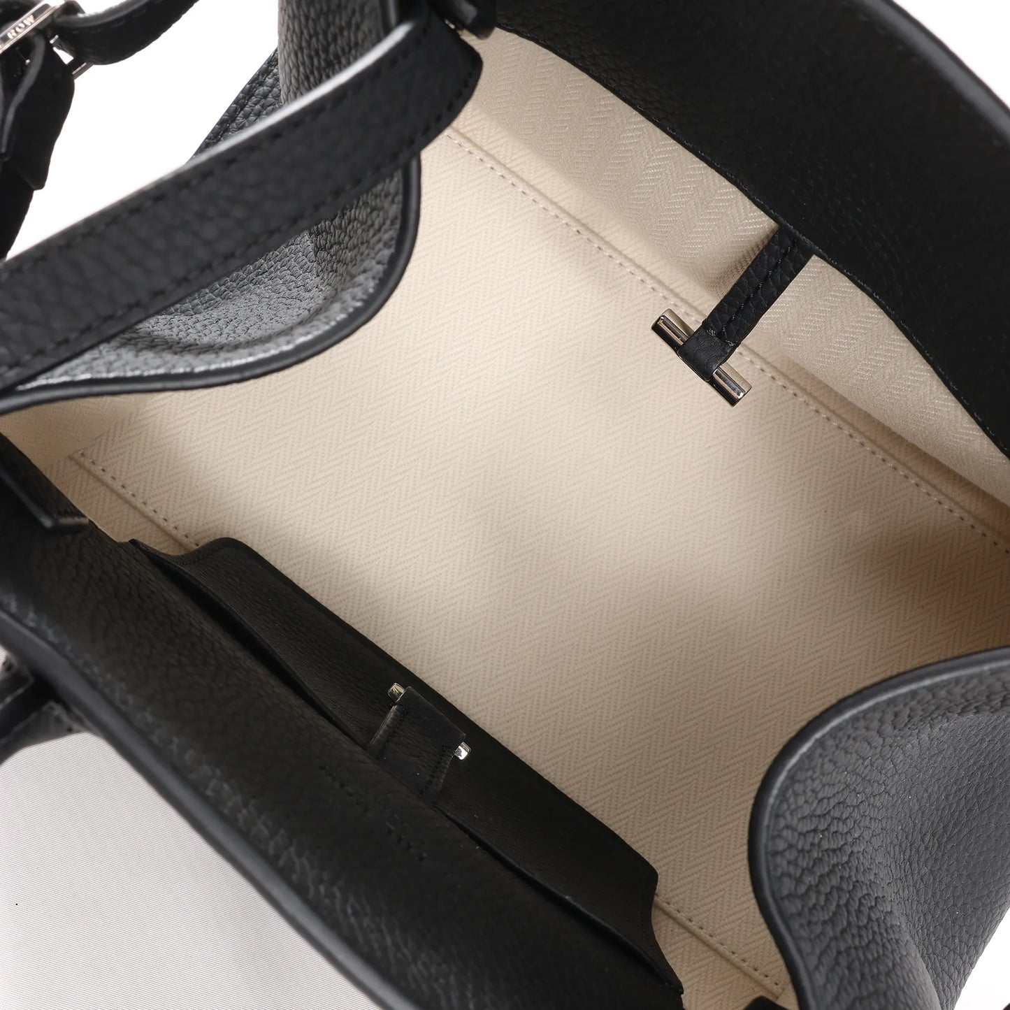 The Row Soft Margaux 10 Leather 2Way Handbag in Black