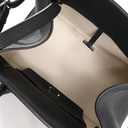 The Row Soft Margaux 10 Leather 2Way Handbag in Black