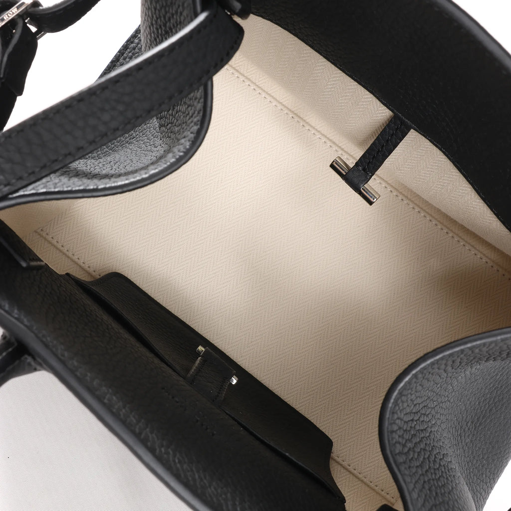 The Row Soft Margaux 10 Leather 2Way Handbag in Black