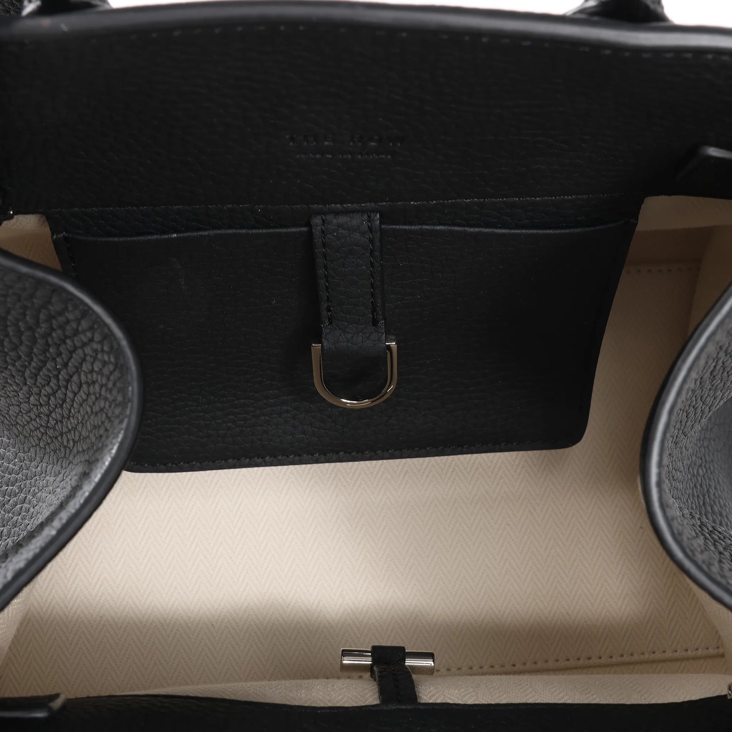 The Row Soft Margaux 10 Leather 2Way Handbag in Black