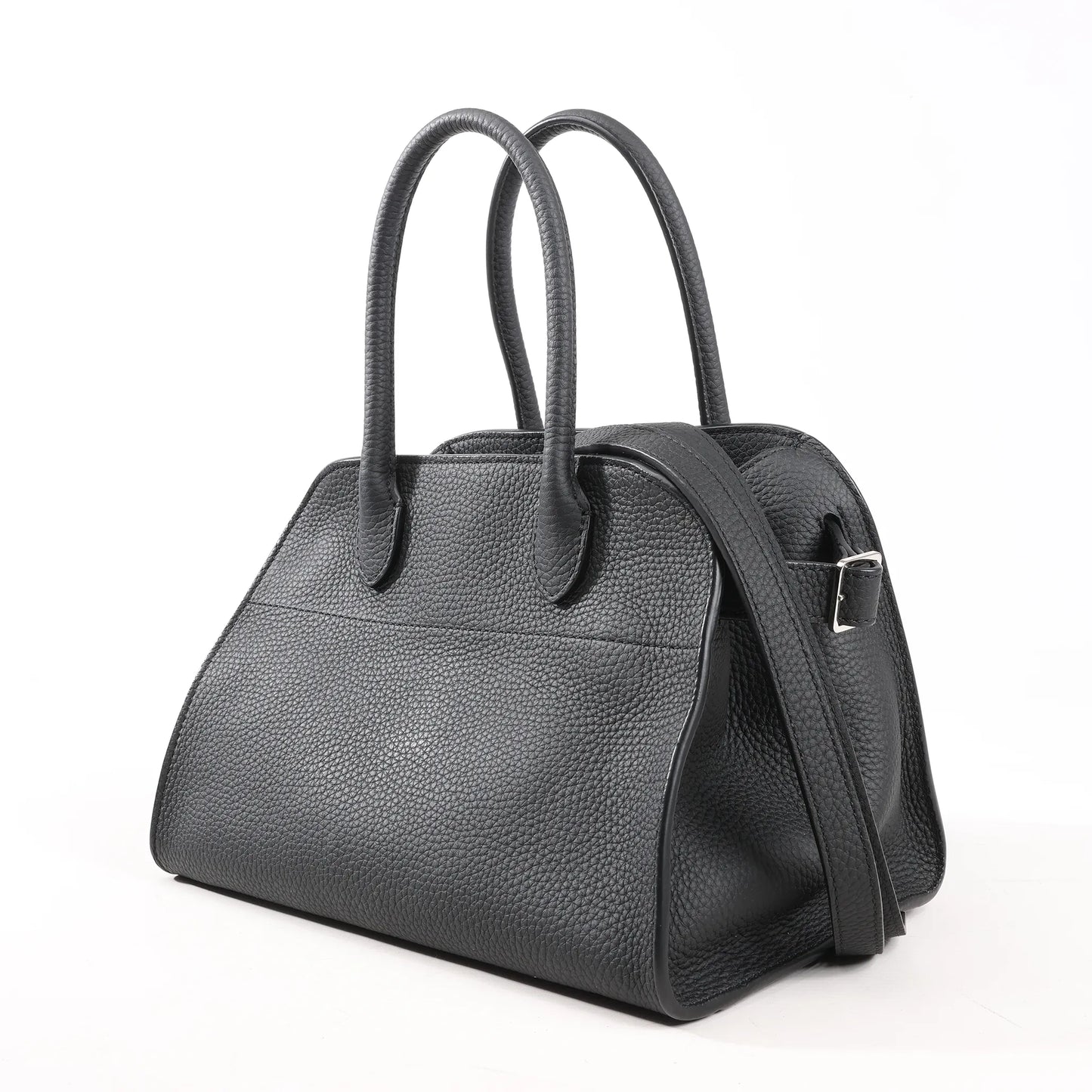 The Row Soft Margaux 10 Leather 2Way Handbag in Black