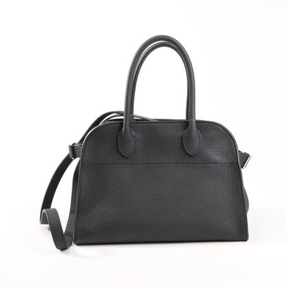 The Row Soft Margaux 10 Leather 2Way Handbag in Black