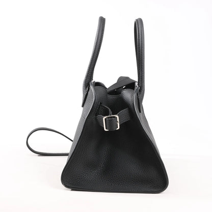 The Row Soft Margaux 10 Leather 2Way Handbag in Black
