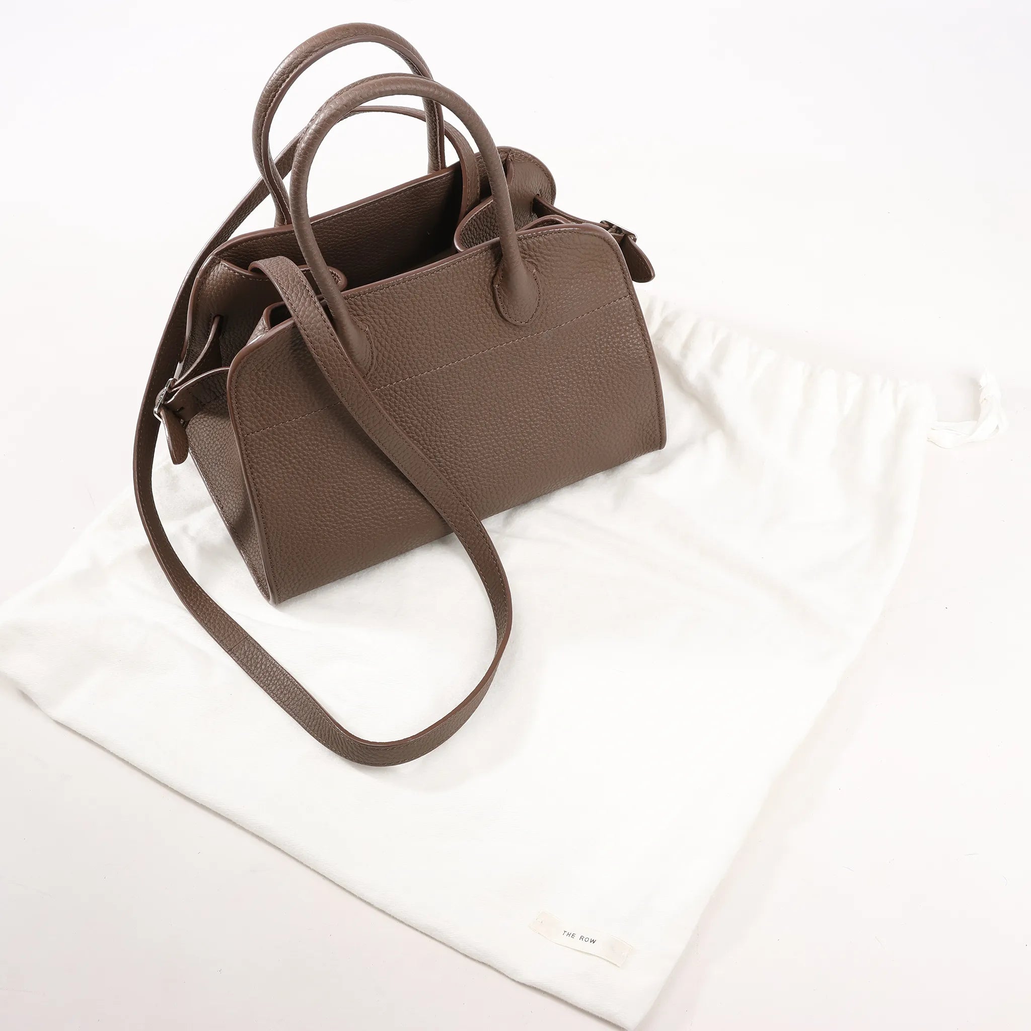 The Row Soft Margaux 10 Leather 2Way Handbag in Brown
