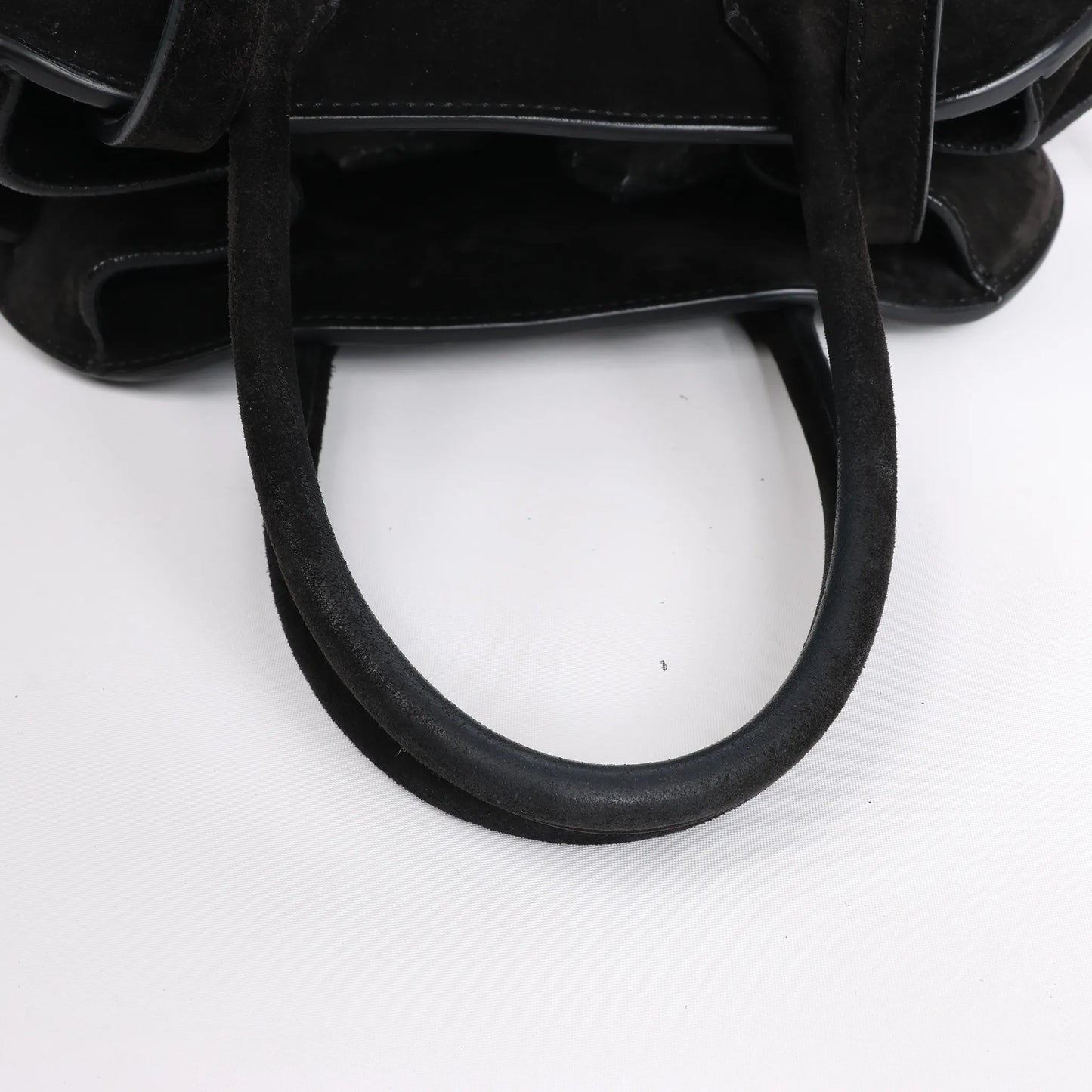The Row Soft Margaux 10 Suede 2Way Handbag in Black