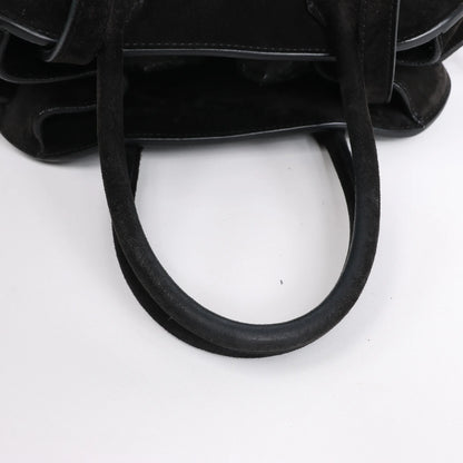 The Row Soft Margaux 10 Suede 2Way Handbag in Black