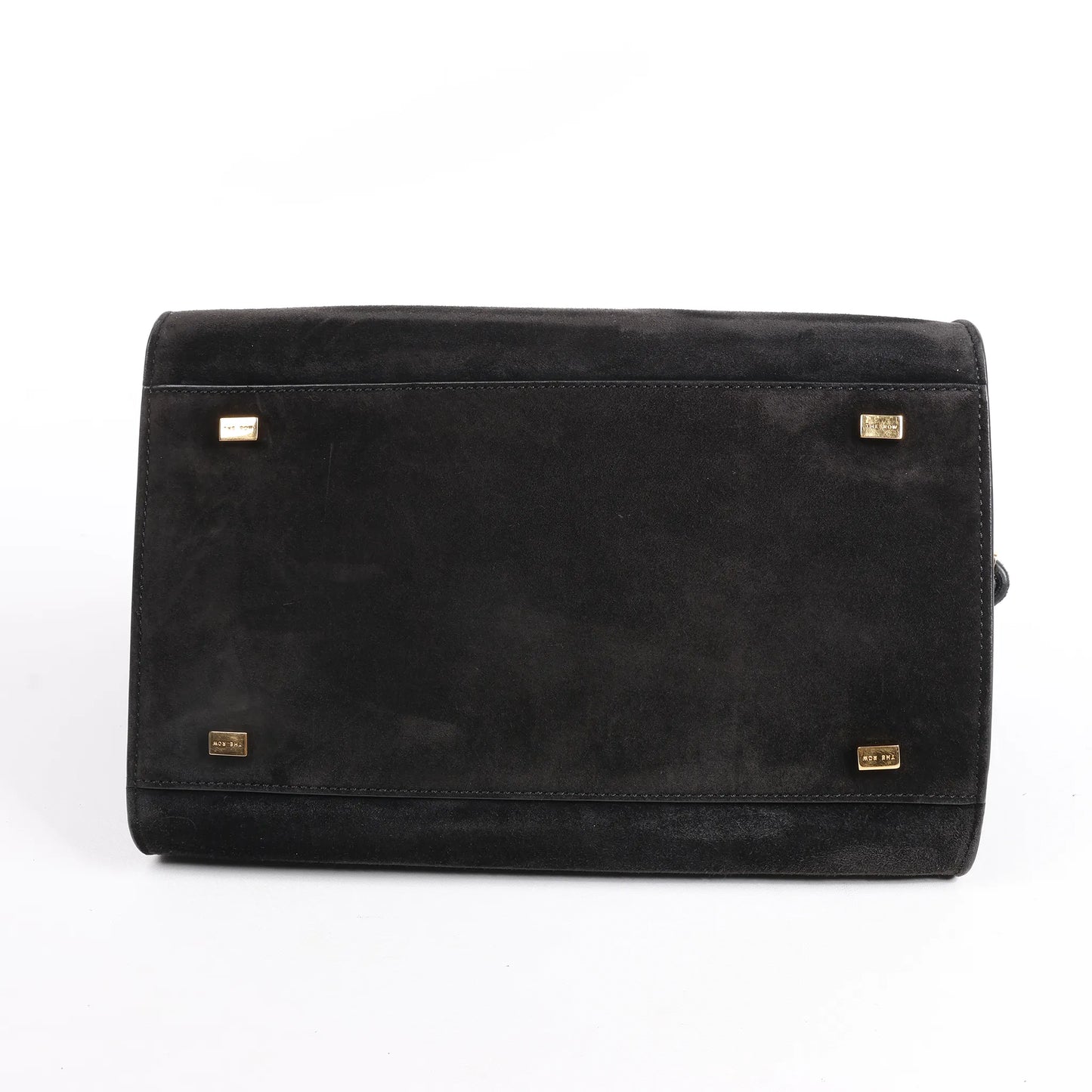 The Row Soft Margaux 10 Suede 2Way Handbag in Black
