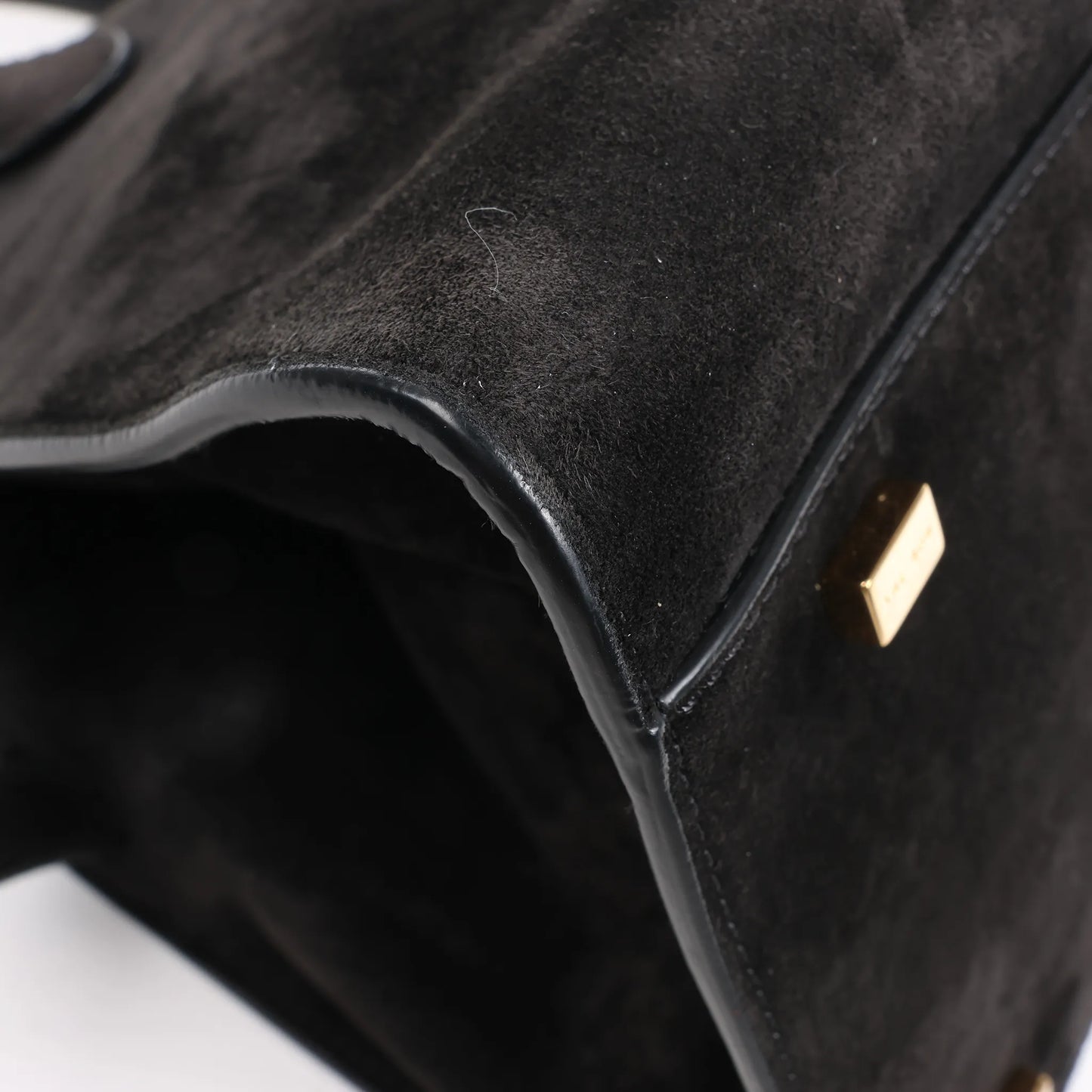 The Row Soft Margaux 10 Suede 2Way Handbag in Black