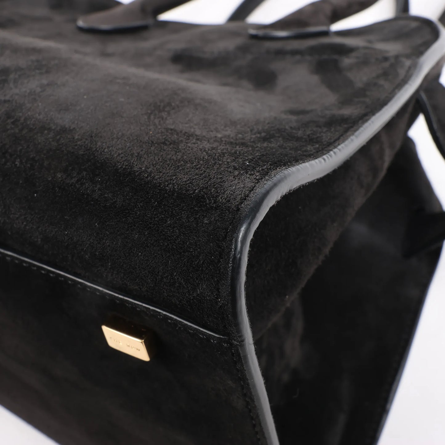 The Row Soft Margaux 10 Suede 2Way Handbag in Black